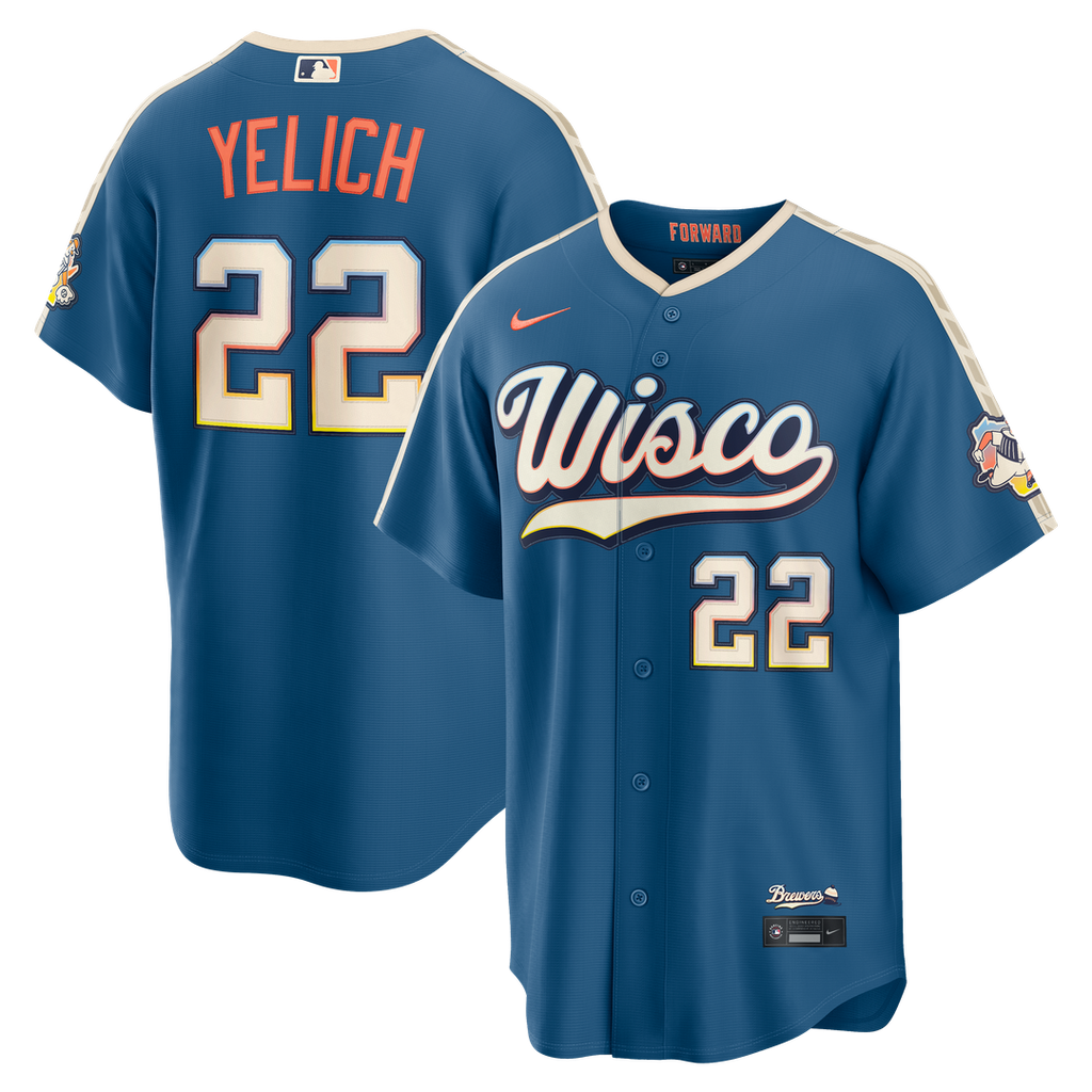 Christian Yelich Milwaukee Brewers Nike 2026 City Connect Stadium Jersey - Mineral Blue