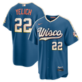 Christian Yelich Milwaukee Brewers Nike 2026 City Connect Stadium Jersey - Mineral Blue