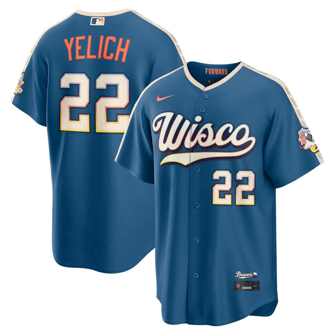 Christian Yelich Milwaukee Brewers Nike 2026 City Connect Stadium Jersey - Mineral Blue