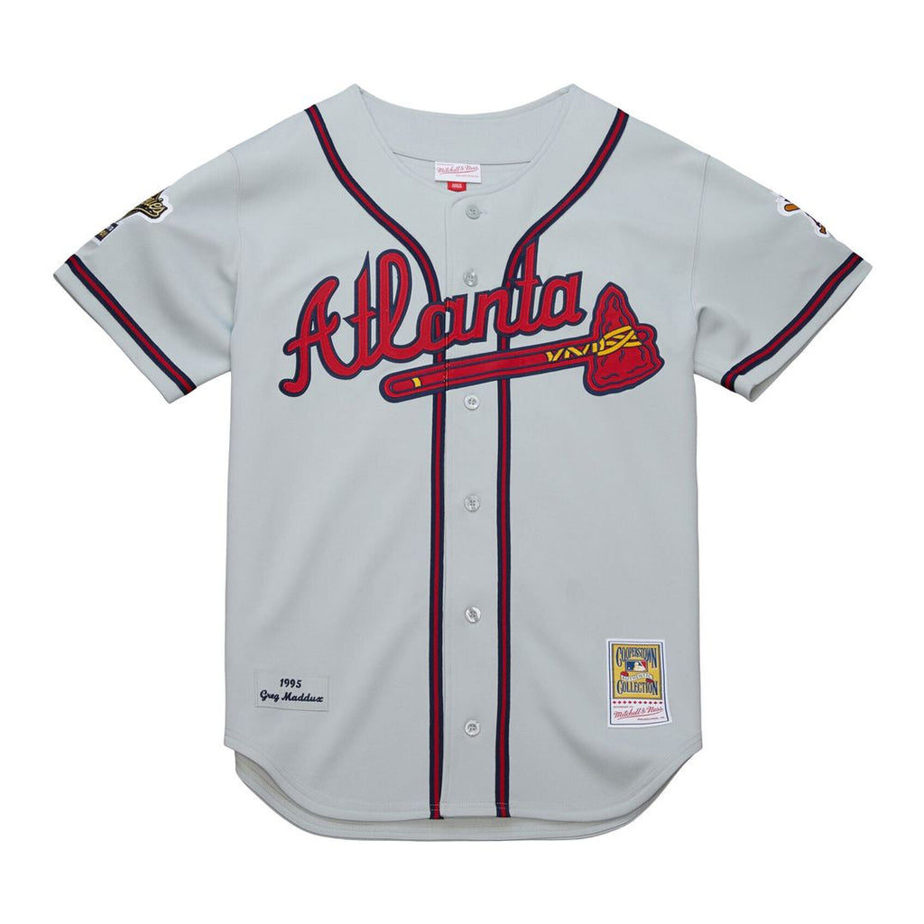 Greg Maddux Atlanta Braves Mitchell & Ness 1995 Throwback Authentic Jersey - Gray