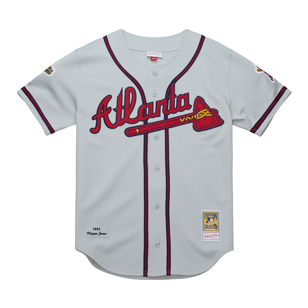 Chipper Jones Atlanta Braves Mitchell & Ness 1995 Throwback Authentic Jersey - Gray
