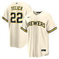 Christian Yelich Milwaukee Brewers Nike Home Replica Jersey - Cream