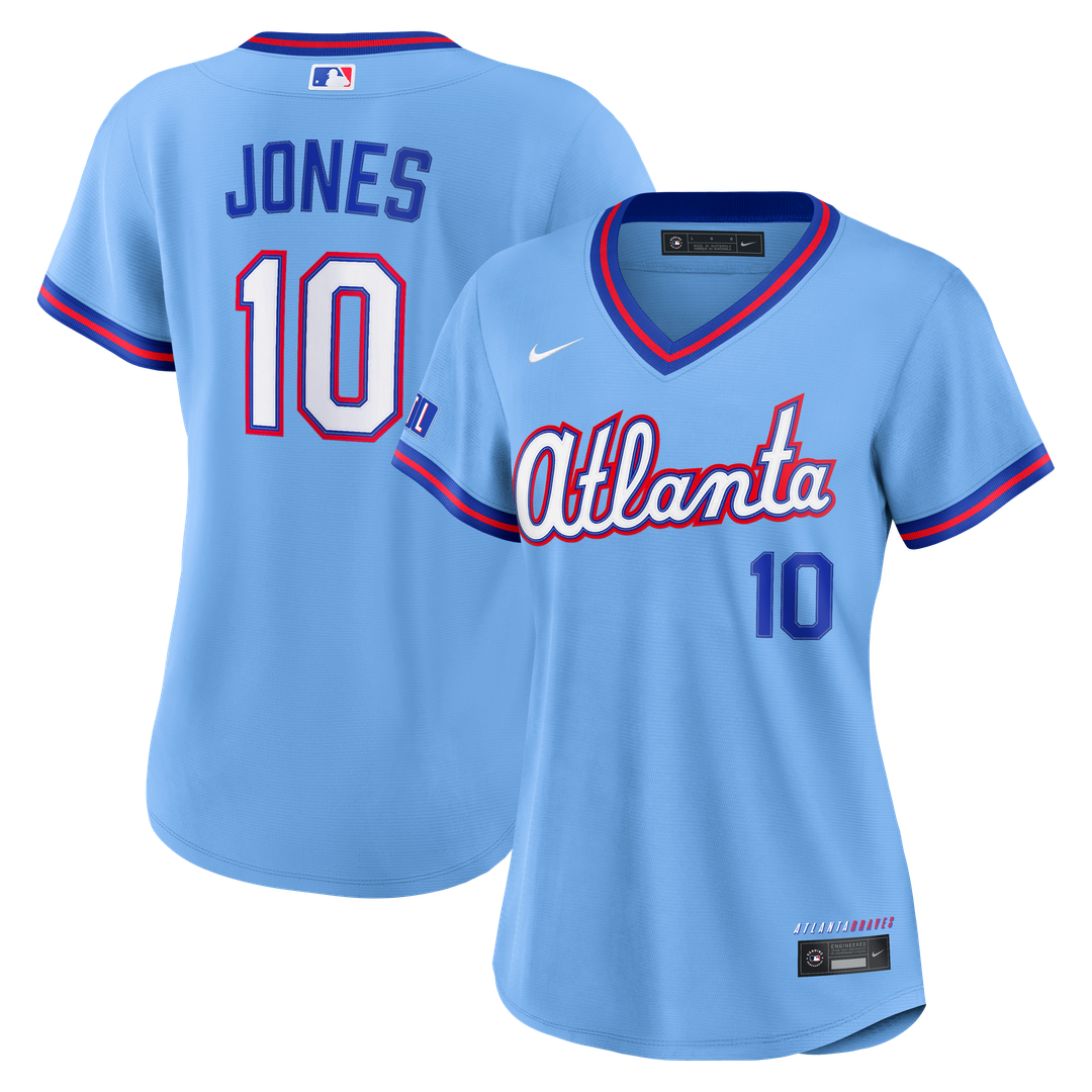 Chipper Jones Atlanta Braves Nike Women's 2026 City Connect Stadium Jersey - Powder Blue