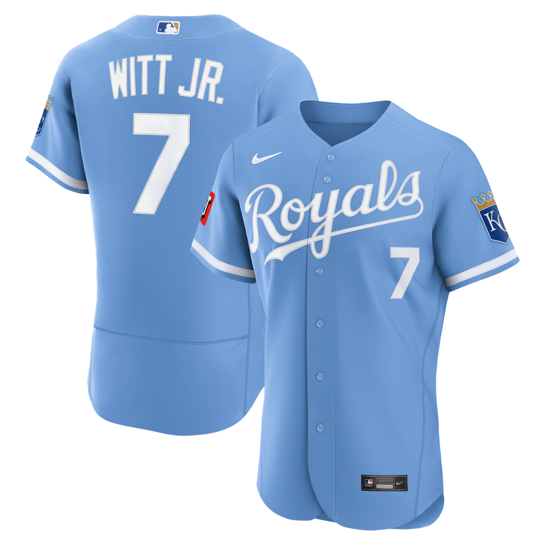 Bobby Witt Jr. Kansas City Royals Nike Alternate Authentic Sponsor Patch Jersey - Light Blue