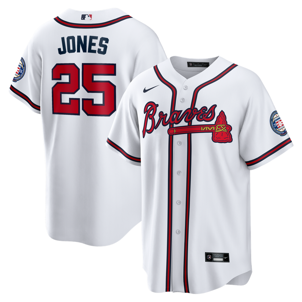 Andruw Jones Atlanta Braves Nike Home Replica 2026 Hall of Fame Patch Jersey - White