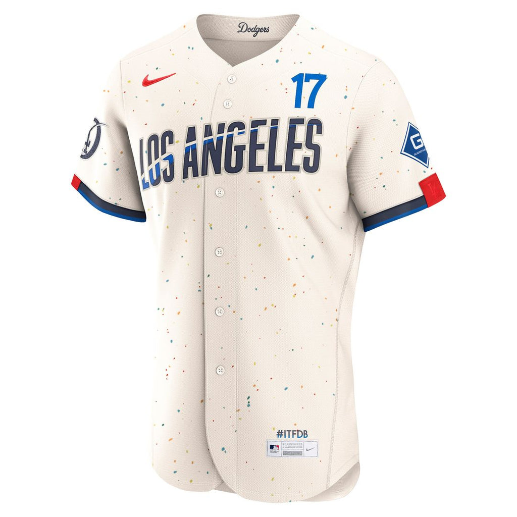 Shohei Ohtani Los Angeles Dodgers Nike City Connect Authentic Sponsor Patch Jersey - Cream