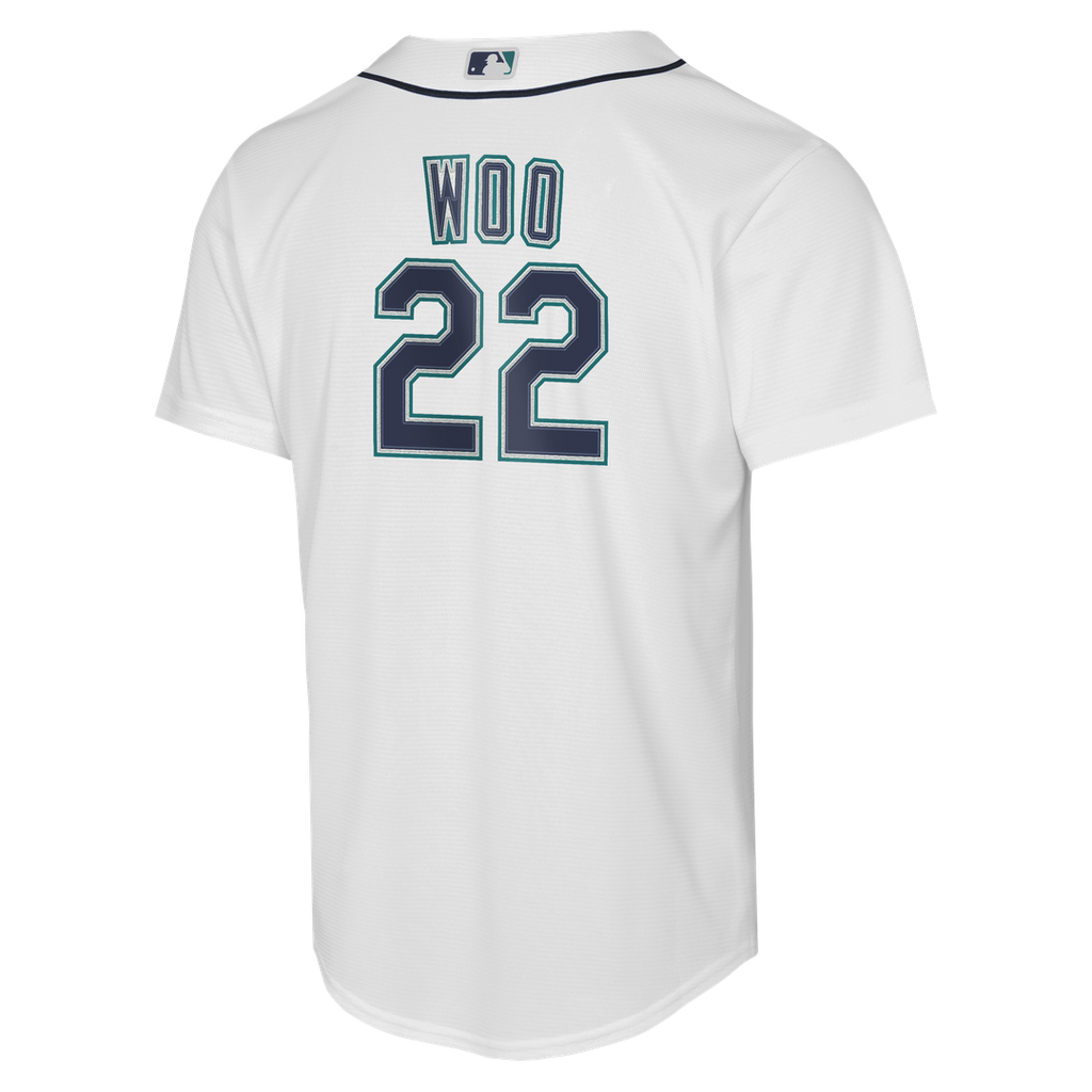 Bryan Woo Seattle Mariners Nike Youth Home Baseline Jersey - White