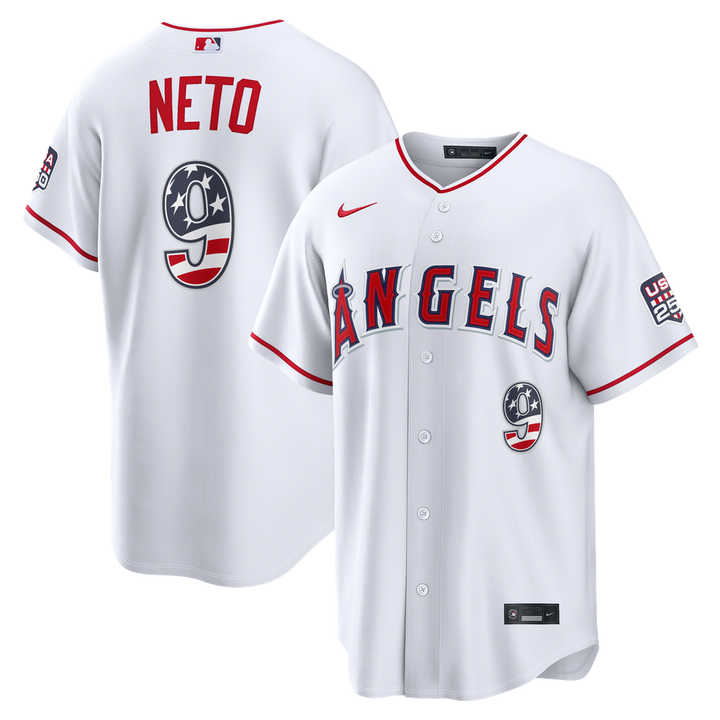 Zach Neto Los Angeles Angels Nike USA 250 Fourth of July  Stadium Jersey - White