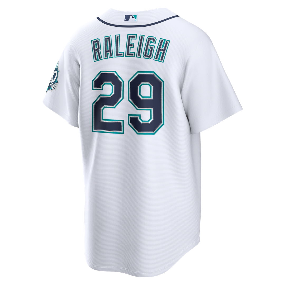 Cal Raleigh Seattle Mariners Nike  Road Stadium 50th Season Patch Jersey - Navy