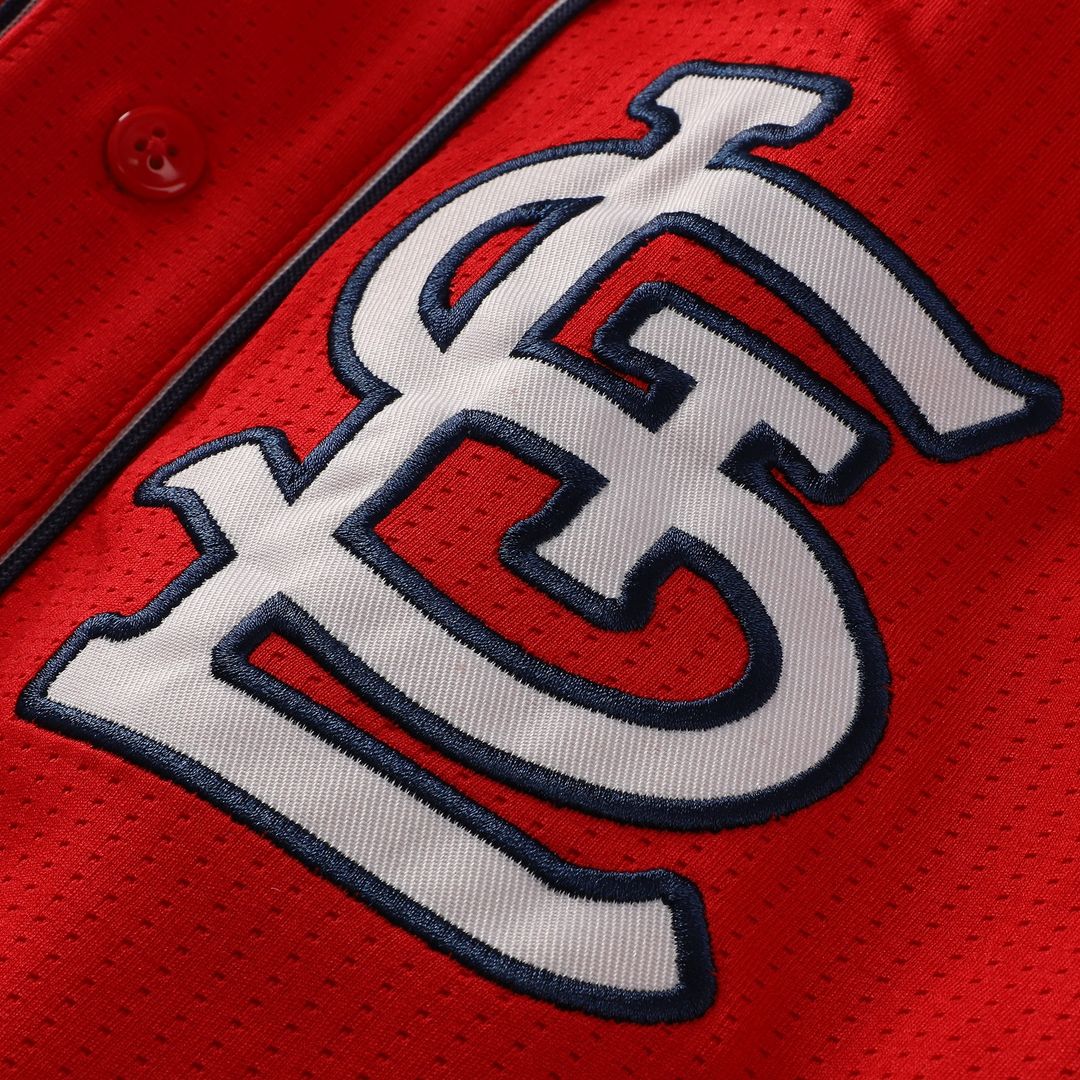 St. Louis Cardinals Stitches Team Color Full-Button Fashion Jersey - Red