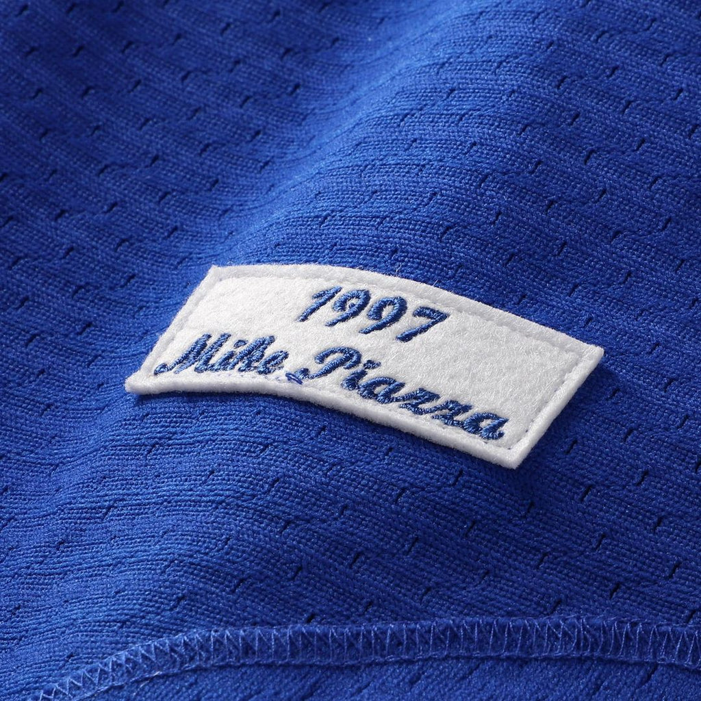 Mike Piazza Los Angeles Dodgers Mitchell & Ness Cooperstown Collection Mesh Batting Practice Button-Up Jersey - Royal