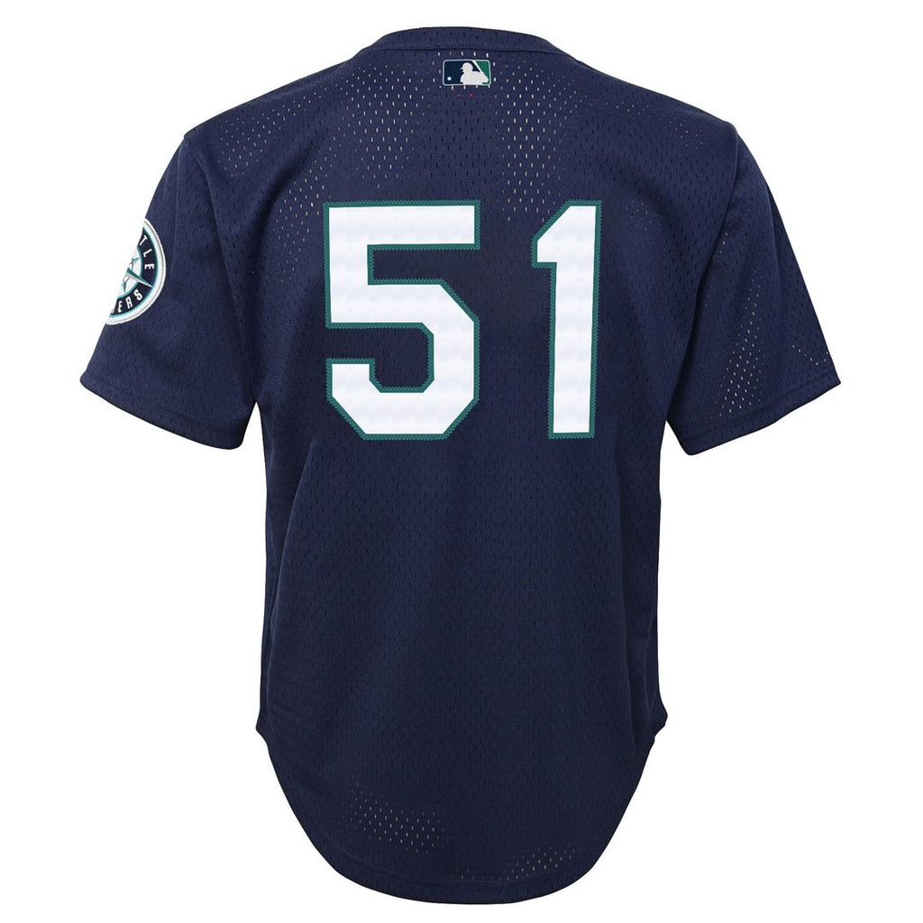 Ichiro Suzuki Seattle Mariners Mitchell & Ness Youth Cooperstown Collection Mesh Batting Practice Jersey - Navy