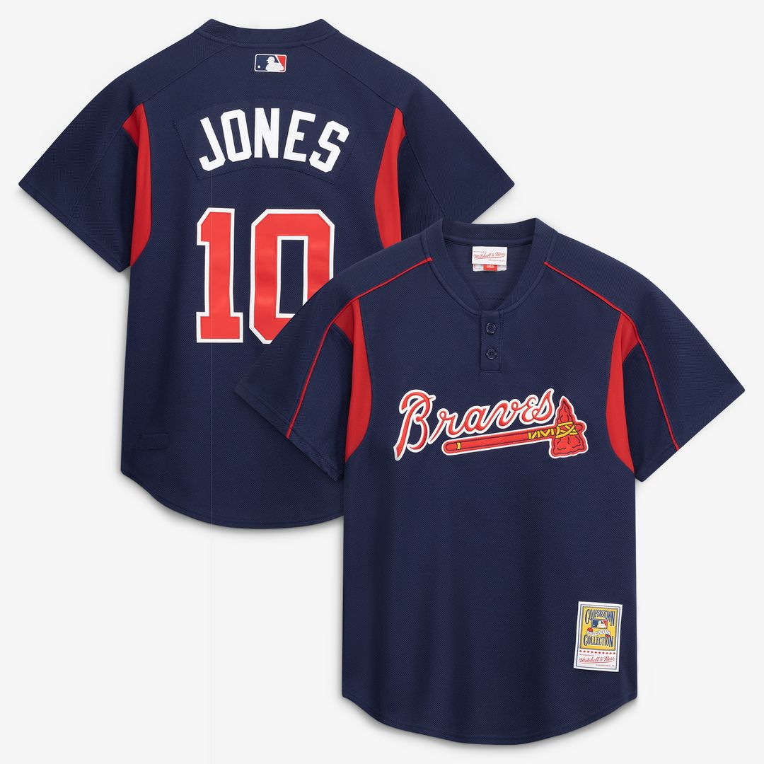 Chipper Jones Atlanta Braves Mitchell & Ness Authentic Batting Practice Jersey - Navy
