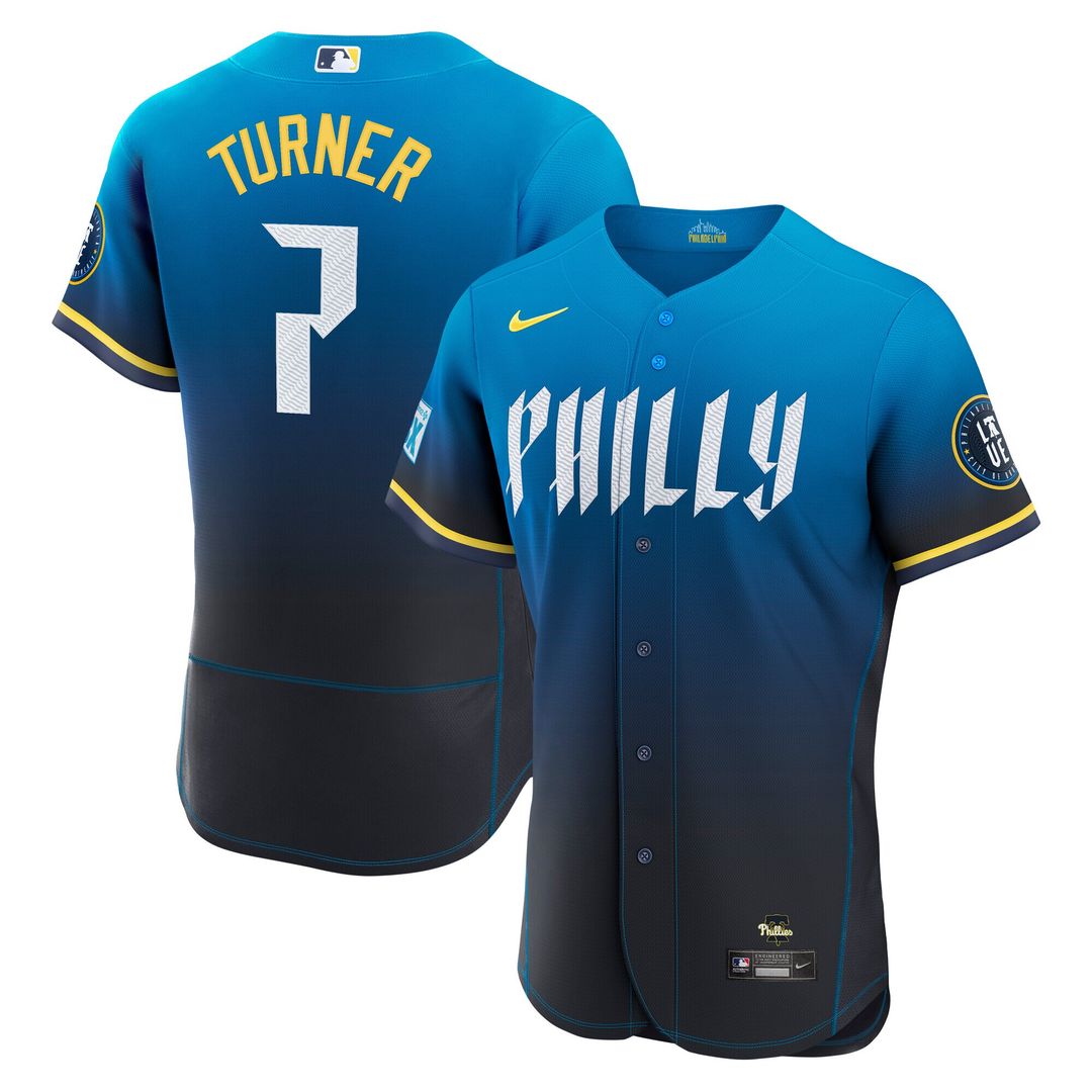 Trea Turner Philadelphia Phillies Nike City Connect Authentic Sponsor Patch Jersey - Navy