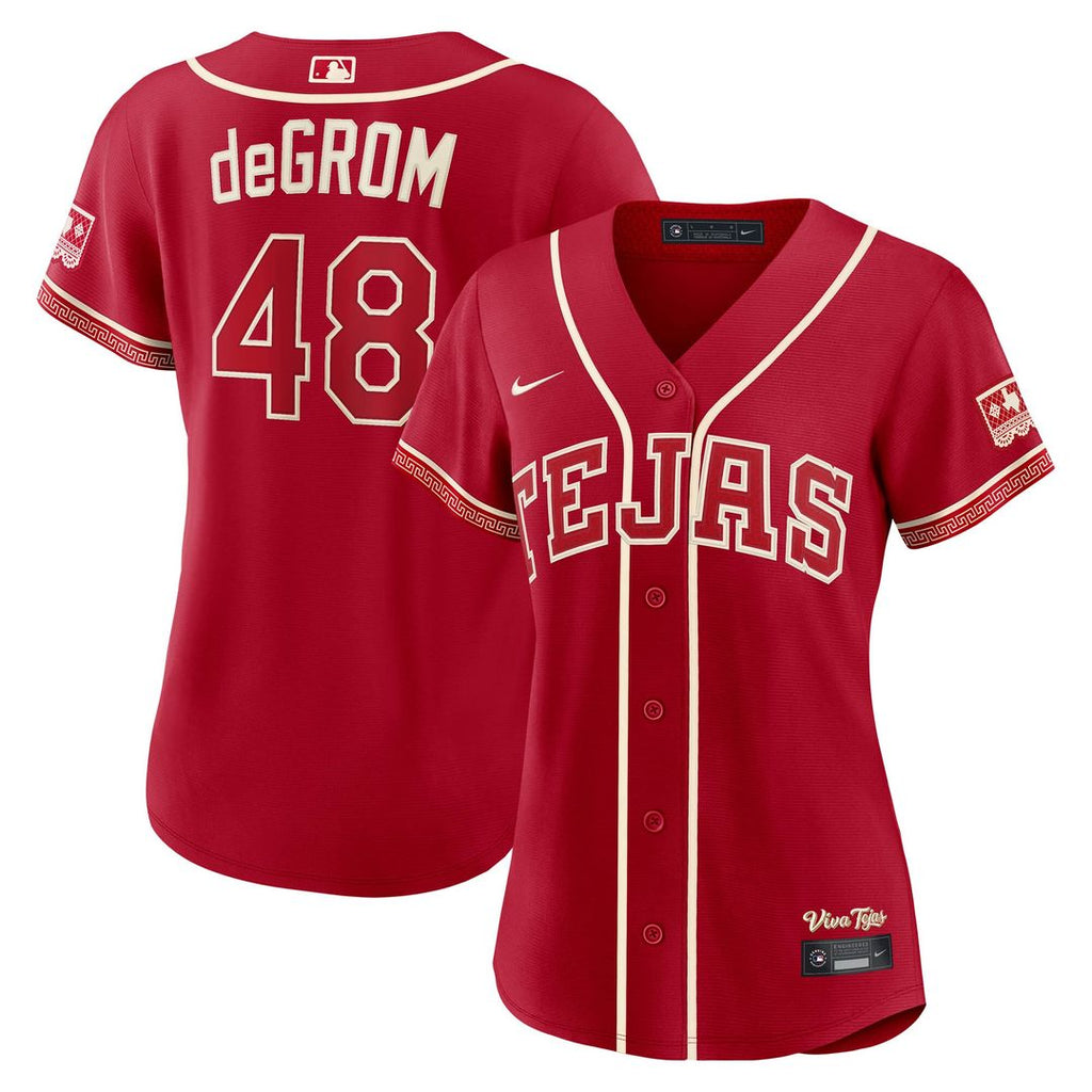 Jacob deGrom Texas Rangers Nike Women's 2026 City Connect Stadium Jersey - Red