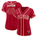 Jacob deGrom Texas Rangers Nike Women's 2026 City Connect Stadium Jersey - Red