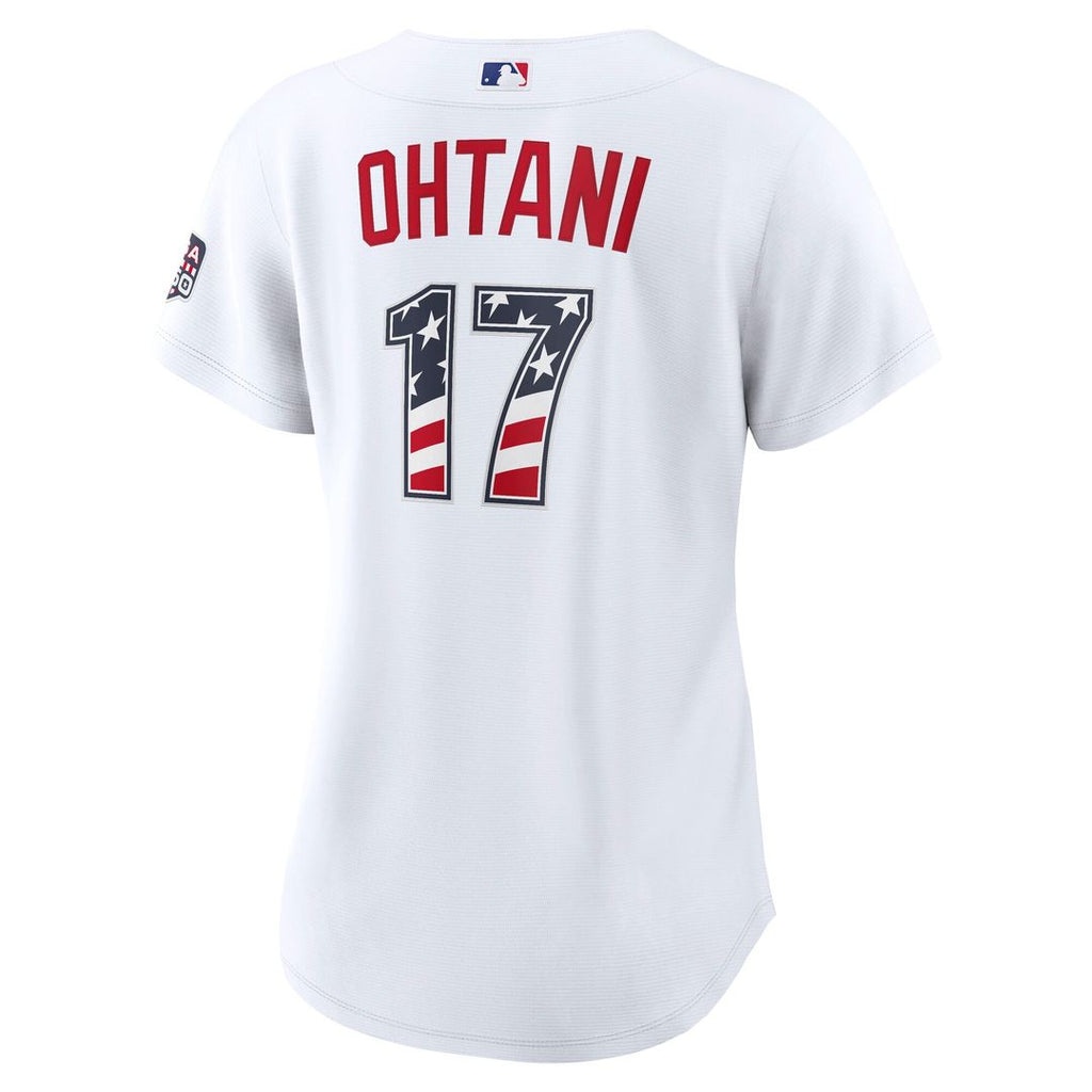 Shohei Ohtani Los Angeles Dodgers Nike Women's USA 250 Fourth of July Home Stadium Jersey - White