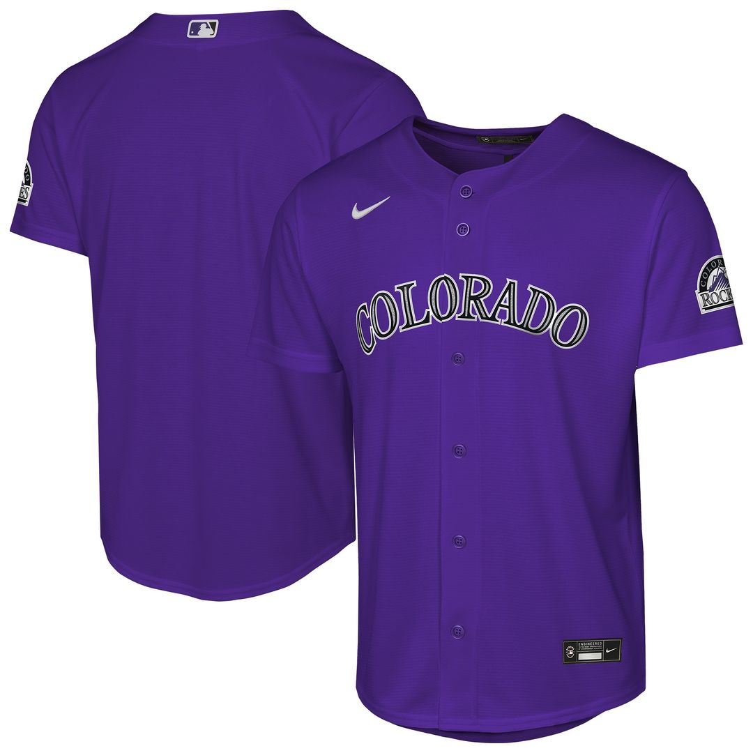 Colorado Rockies Nike Youth Alternate 2 Stadium Jersey - Purple