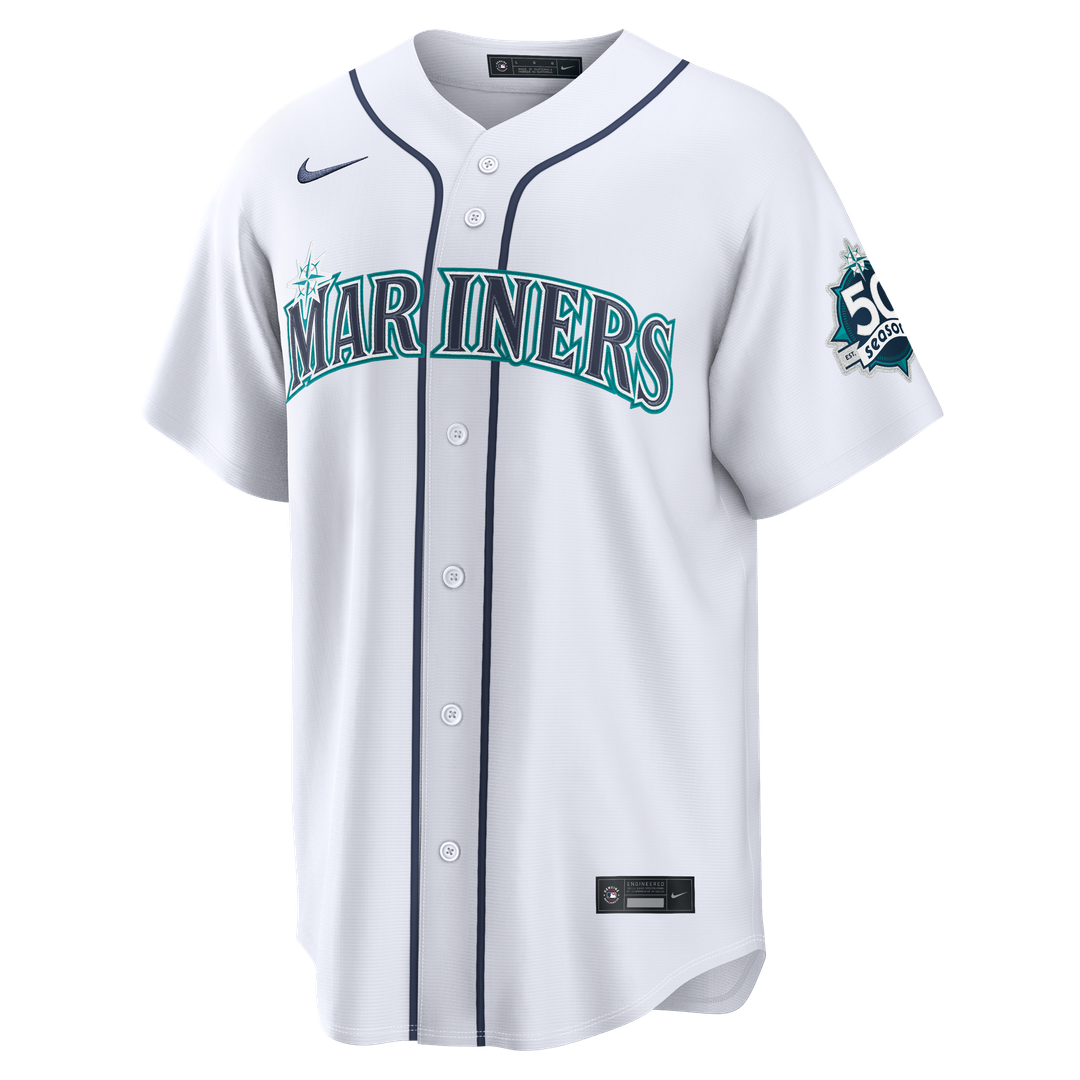 Julio Rodríguez Seattle Mariners Nike  Home Stadium 50th Season Patch Jersey - White