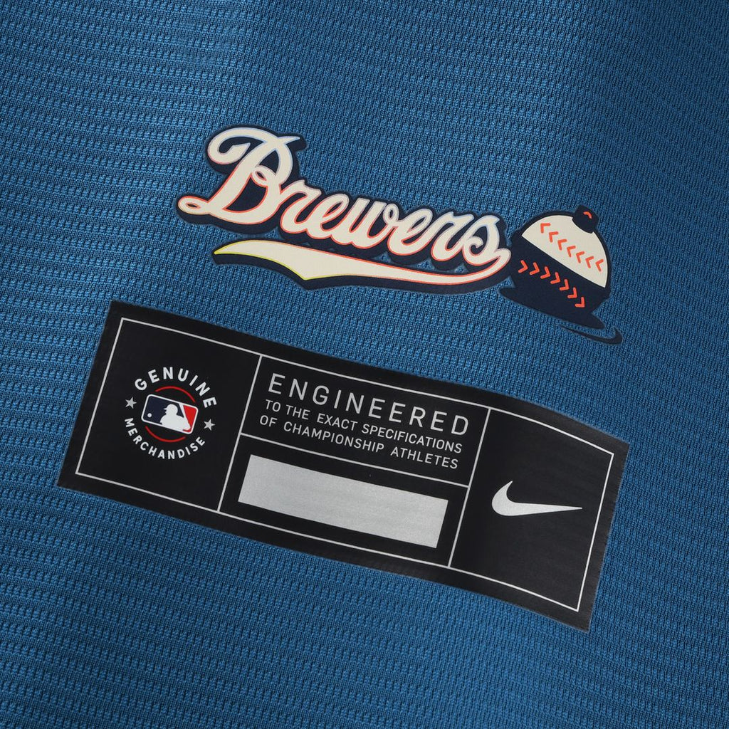 Brandon Woodruff Milwaukee Brewers Nike 2026 City Connect Stadium Jersey - Mineral Blue