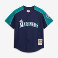 Ichiro Suzuki Seattle Mariners Mitchell & Ness 2006 Cooperstown Mesh Batting Practice Button-Up Jersey - Navy