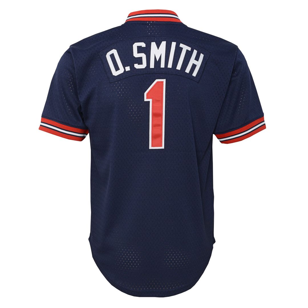 Ozzie Smith St. Louis Cardinals Mitchell & Ness Youth Cooperstown Collection Mesh Batting Practice Jersey - Navy