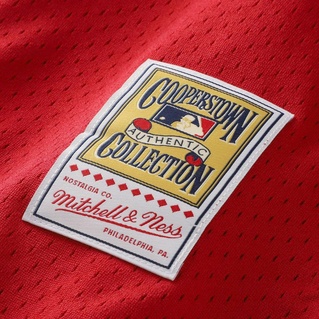 Barry Larkin Cincinnati Reds Mitchell & Ness Cooperstown Collection Mesh Batting Practice Button-Up Jersey - Black