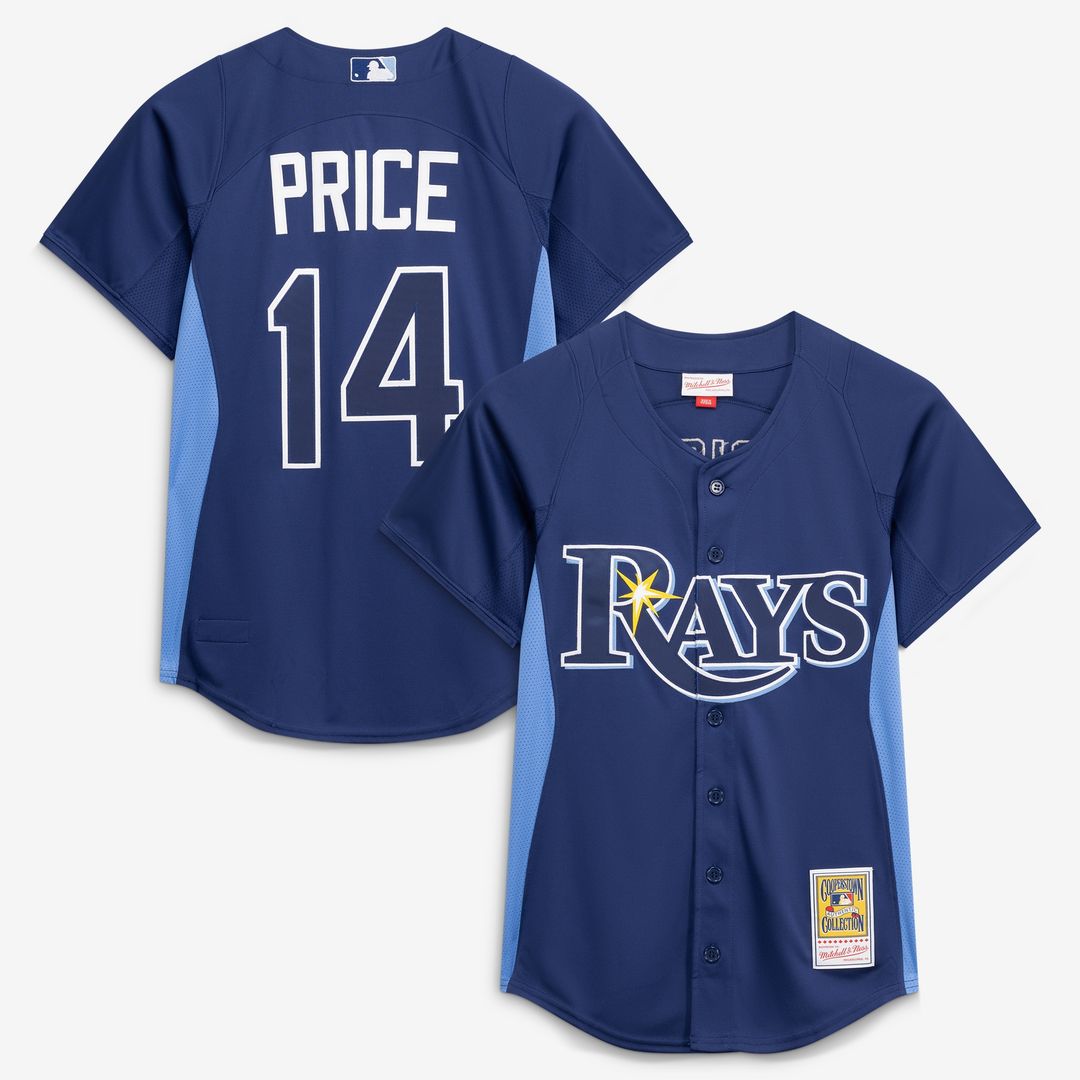 David Price Tampa Bay Rays Mitchell & Ness Authentic Batting Practice Jersey - Blue