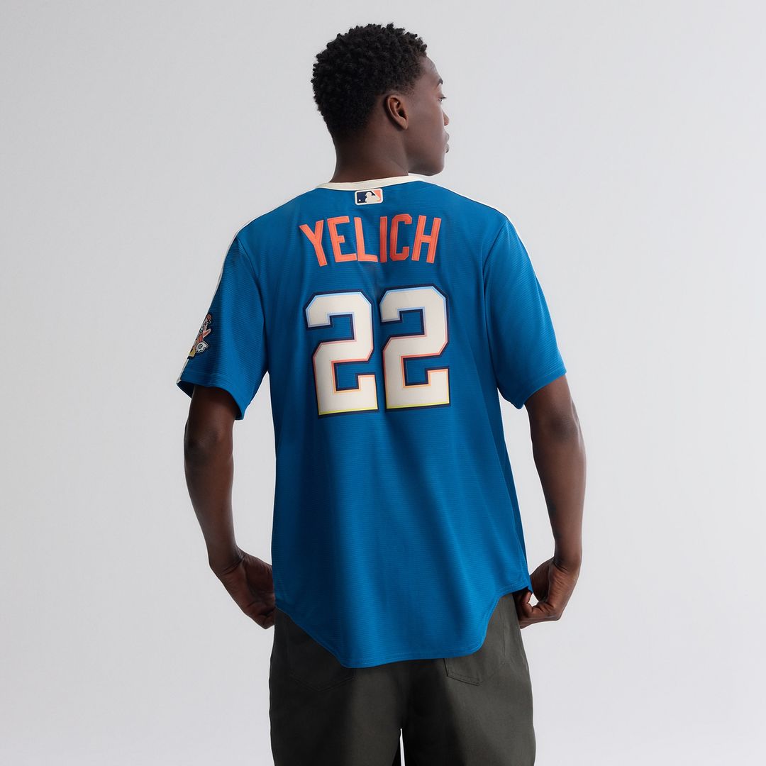 Christian Yelich Milwaukee Brewers Nike 2026 City Connect Stadium Jersey - Mineral Blue