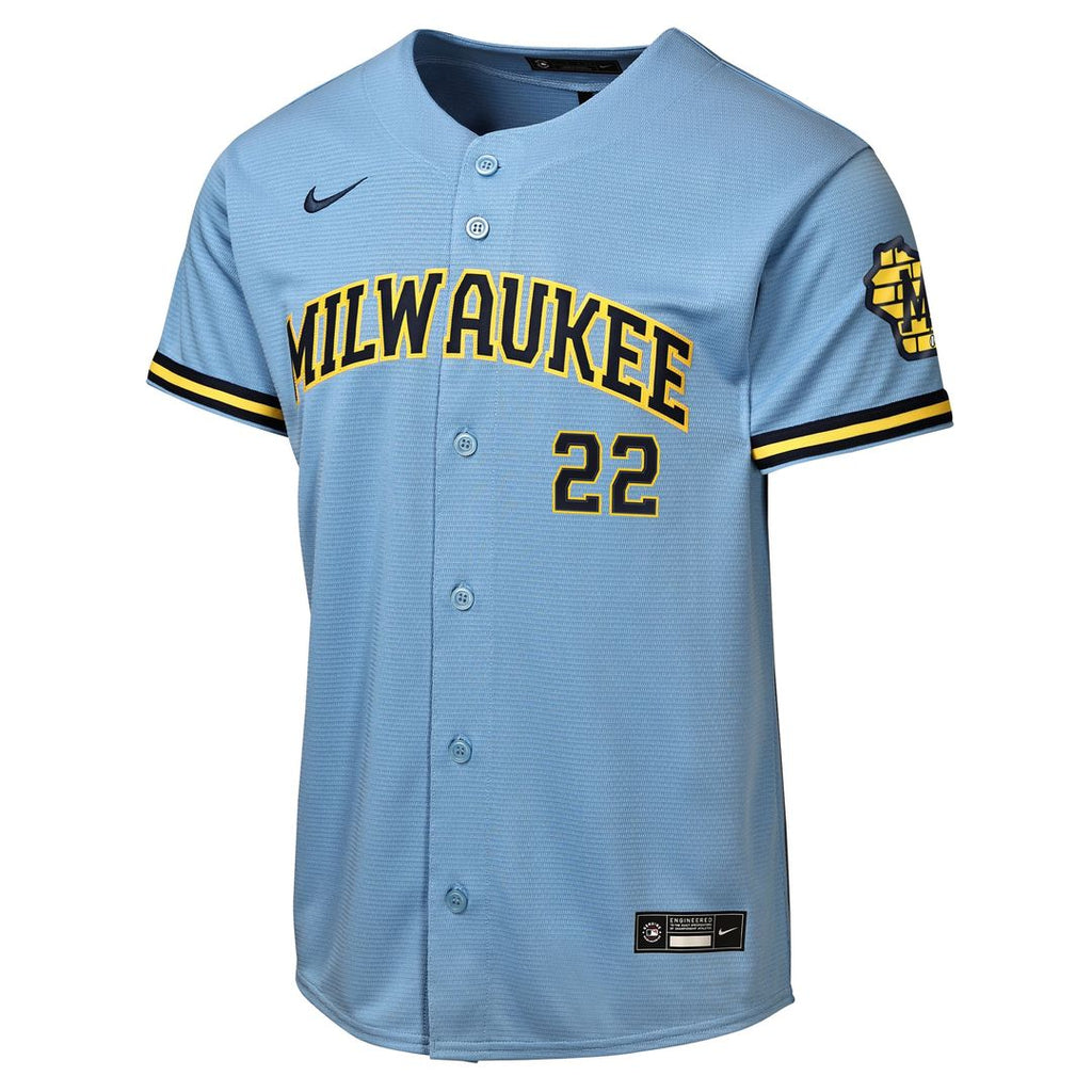Christian Yelich Milwaukee Brewers Nike Youth Road Stadium Jersey - Powder Blue