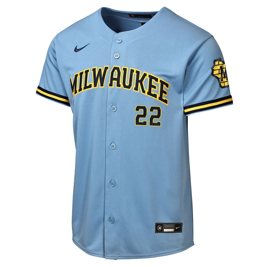 Christian Yelich Milwaukee Brewers Nike Youth Road Stadium Jersey - Powder Blue