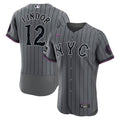 Francisco Lindor New York Mets Nike City Connect Authentic Sponsor Patch Jersey - Gray