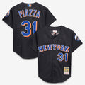 Mike Piazza New York Mets Mitchell & Ness Cooperstown Collection 2000 Batting Practice Jersey - Black