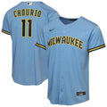 Jackson Chourio Milwaukee Brewers Nike Youth Road Replica Jersey - Light Blue