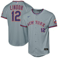 Francisco Lindor New York Mets Nike Youth Road Stadium Player Jersey - Gray