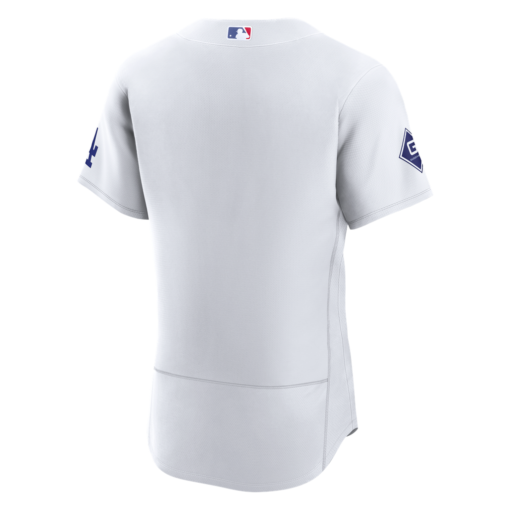 Los Angeles Dodgers Nike Home Sponsor Patch Authentic Jersey - White