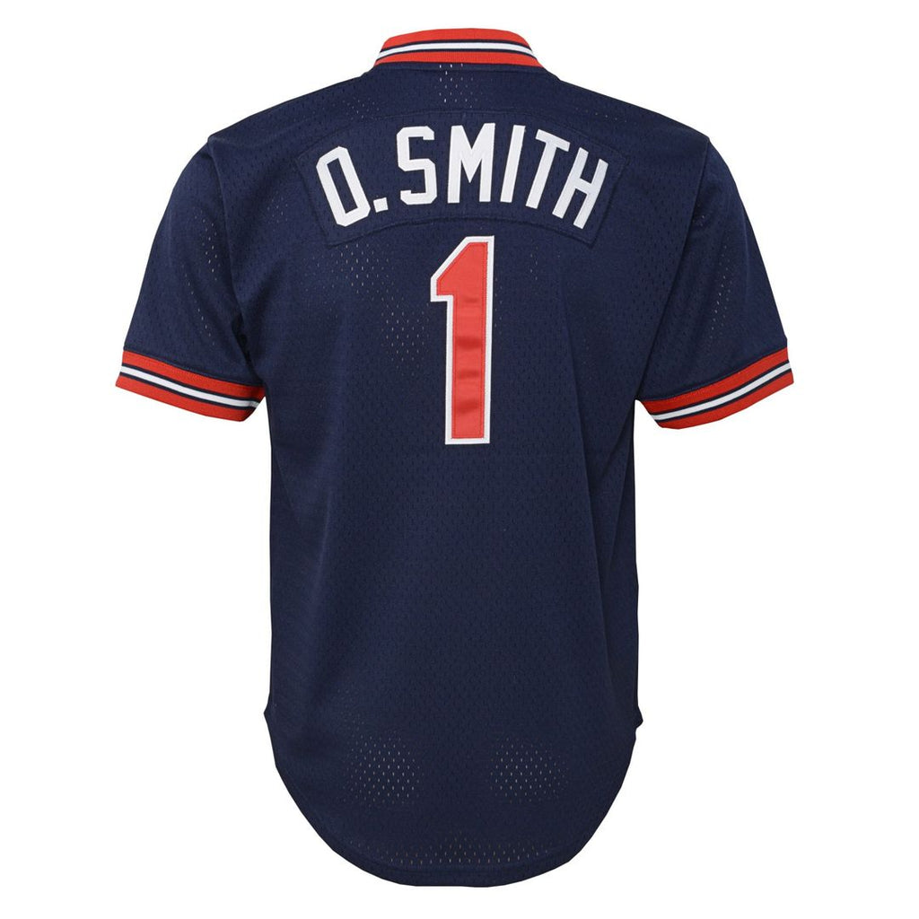 Ozzie Smith St. Louis Cardinals Mitchell & Ness Youth Cooperstown Collection Mesh Batting Practice Jersey - Navy
