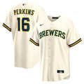 Blake Perkins Milwaukee Brewers Nike Home Replica Jersey - Cream