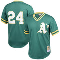 Rickey Henderson Athletics Mitchell & Ness Cooperstown Collection Big & Tall Mesh Batting Practice Jersey - Green