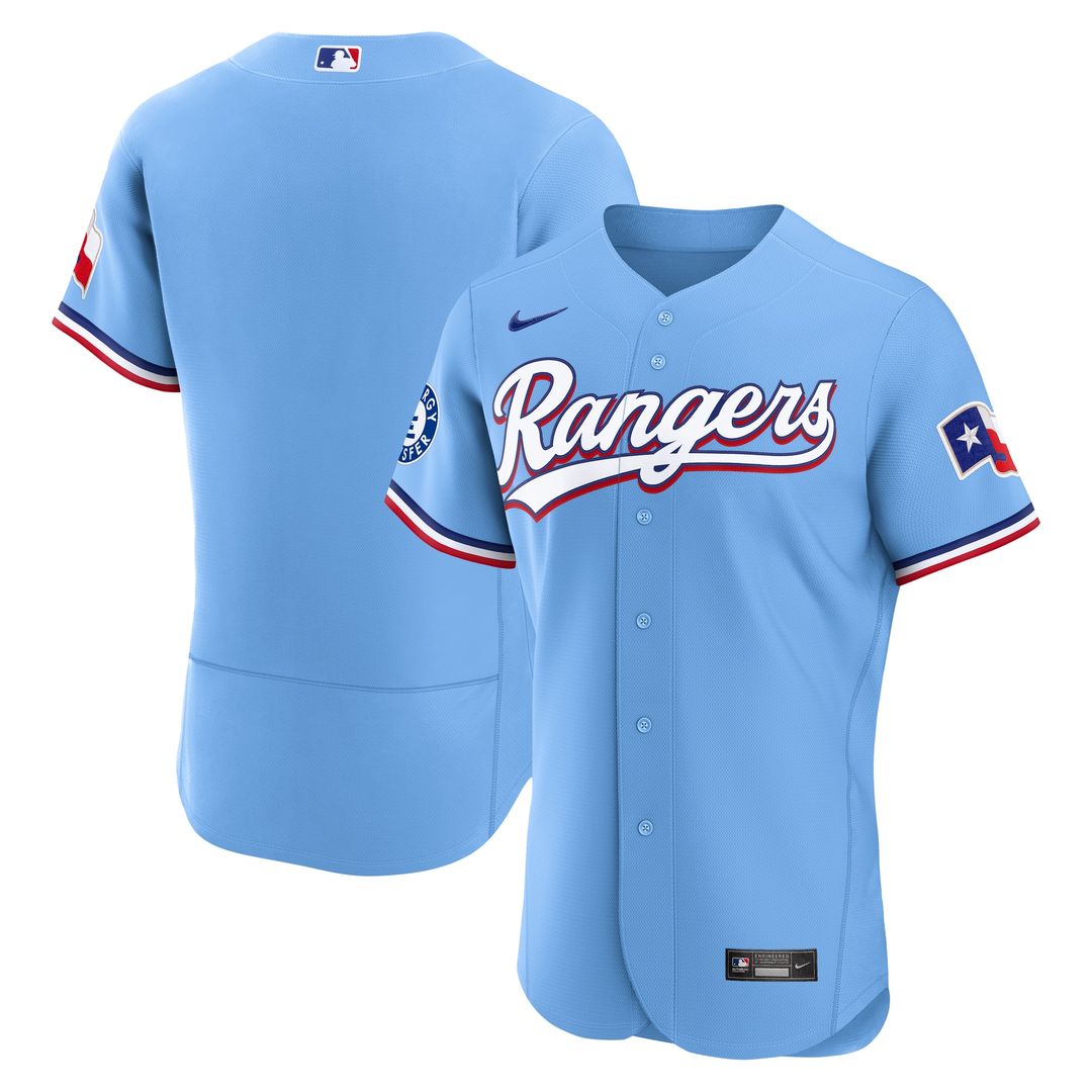 Texas Rangers Nike Home Sponsor Patch Authentic Jersey - White