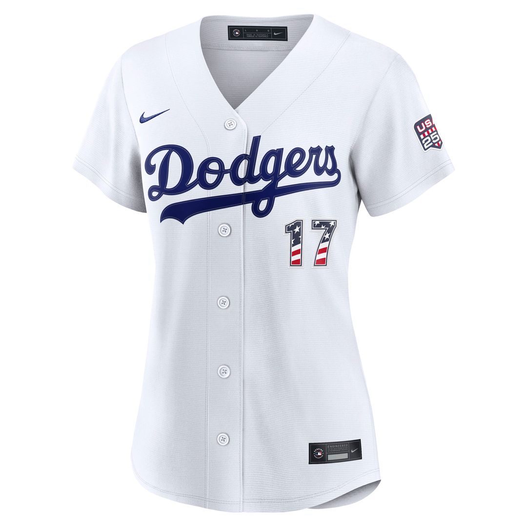 Shohei Ohtani Los Angeles Dodgers Nike Women's USA 250 Fourth of July Home Stadium Jersey - White