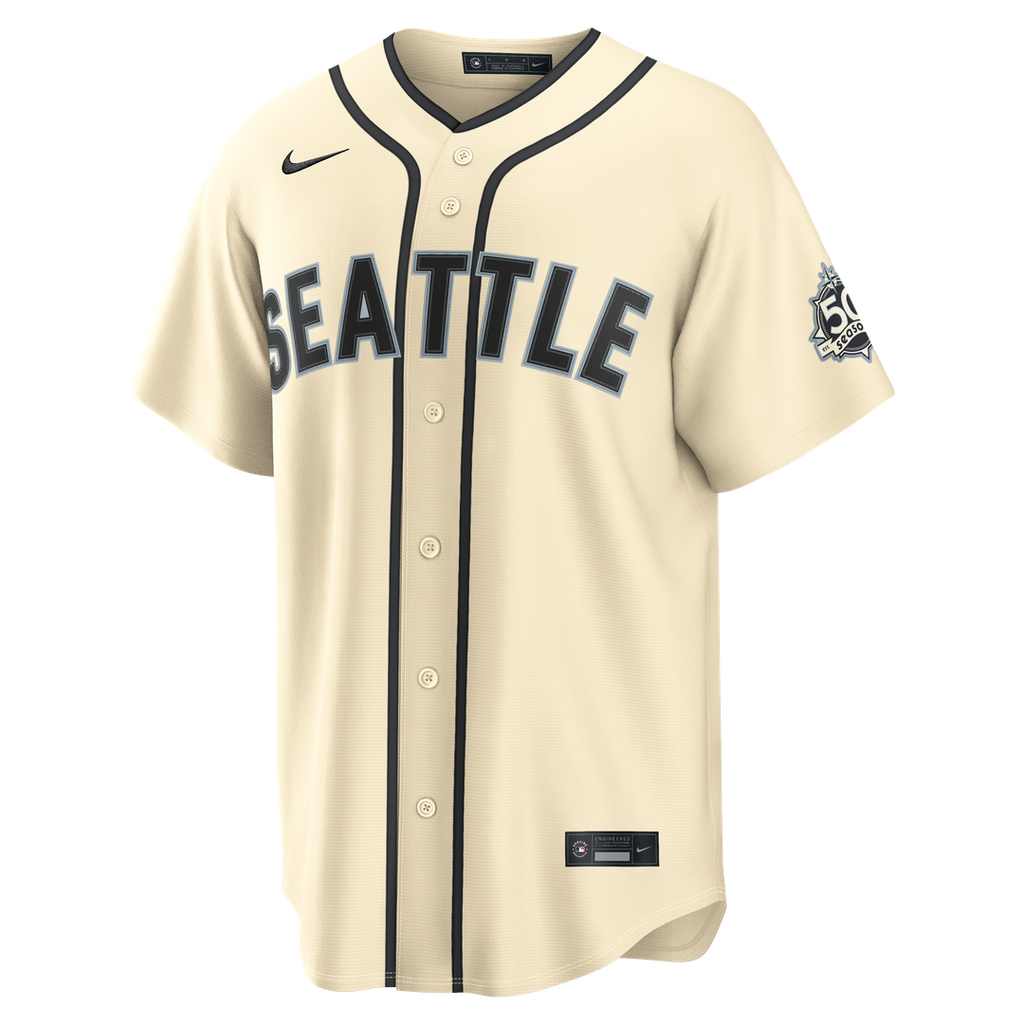 Cal Raleigh Seattle Mariners Nike Alternate Stadium Jersey - Cream