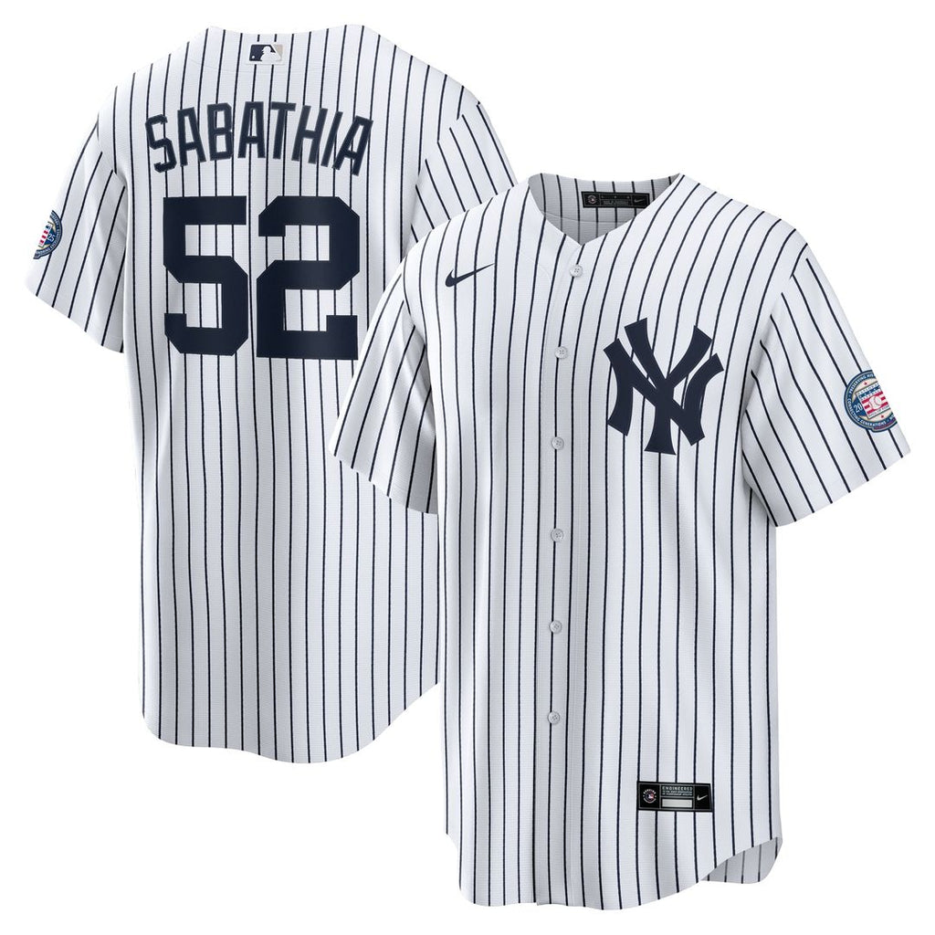 CC Sabathia New York Yankees Nike 2025 Baseball Hall of Fame Name & Number Retired Replica Jersey - White