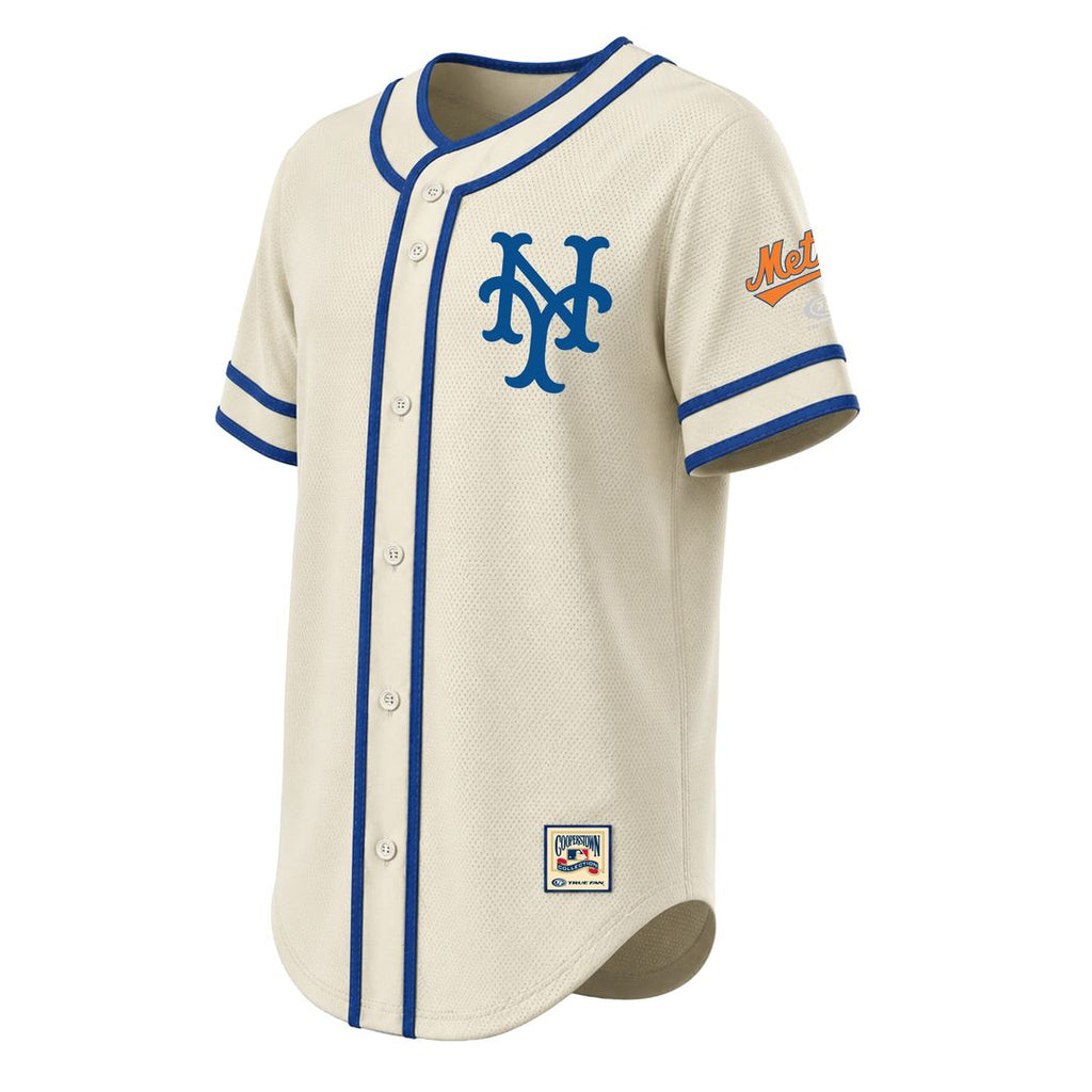 New York Mets Stitches Throwback Fashion Jersey - Natural