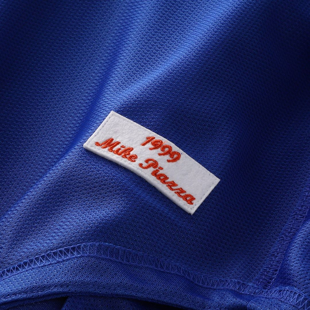 Mike Piazza New York Mets Mitchell & Ness Cooperstown Collection Mesh Batting Practice Button-Up Jersey - Royal