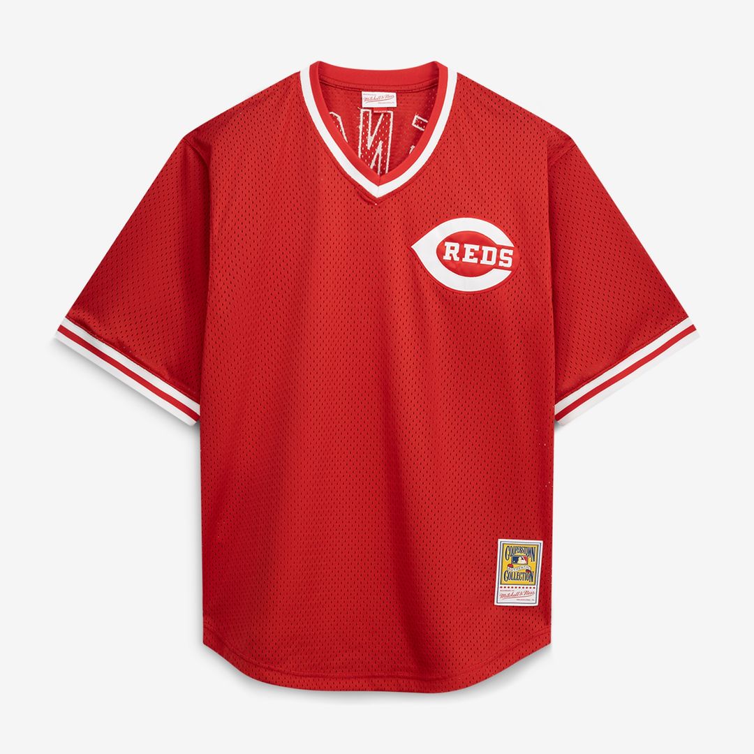 Johnny Bench Cincinnati Reds Mitchell & Ness Cooperstown Collection Big & Tall Mesh Batting Practice Jersey - Red