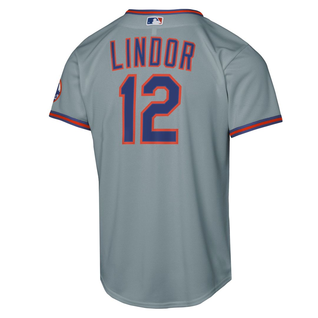 Francisco Lindor New York Mets Nike Youth Road Stadium Player Jersey - Gray