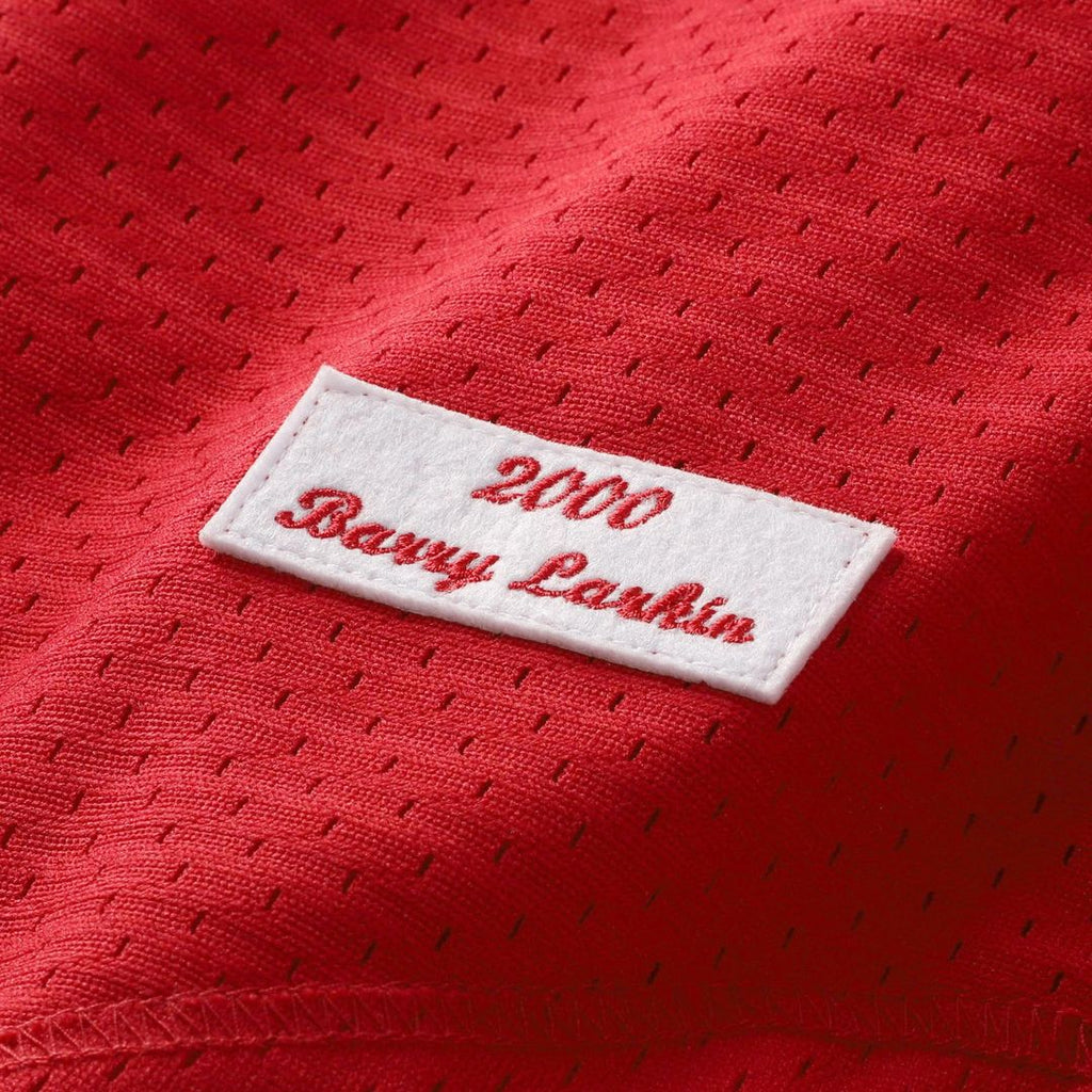 Barry Larkin Cincinnati Reds Mitchell & Ness Cooperstown Collection Mesh Batting Practice Button-Up Jersey - Black