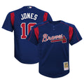 Chipper Jones Atlanta Braves Mitchell & Ness Youth Cooperstown Collection Mesh Batting Practice Jersey - Navy