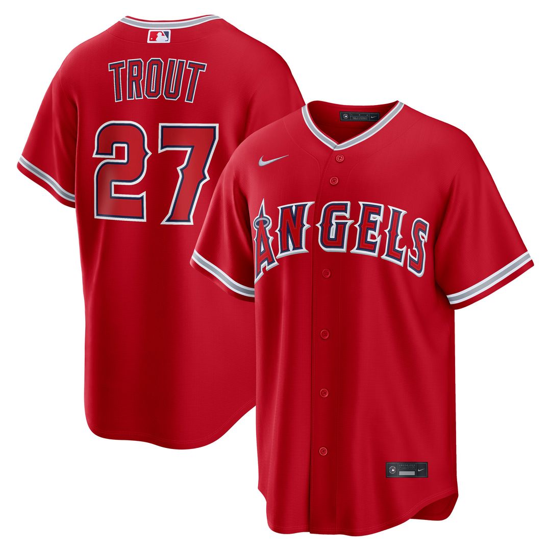 Mike Trout Los Angeles Angels Nike Road Replica Jersey - Gray